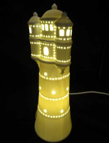 Gilde Porzellanlampe Leuchtturm